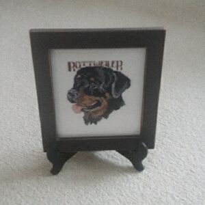 Rottweiler Embroidered Framed Art